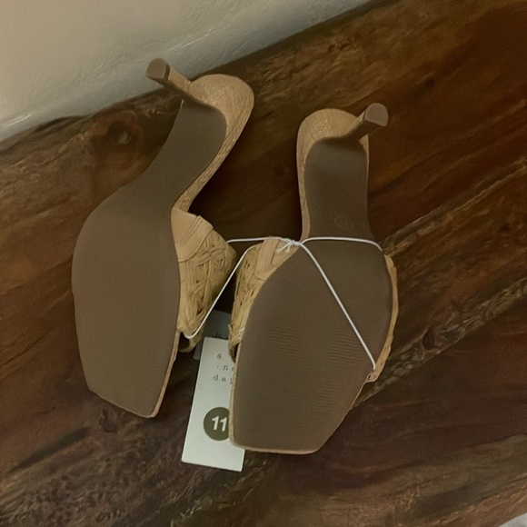 Ayla Woven Raffia Slide Tan Heels with Woven Pattern by a new day - Picture 5 of 9